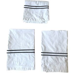 Hotel Collection 100% Crisp White Cotton Black Stitched Pillow Shams Set (3)